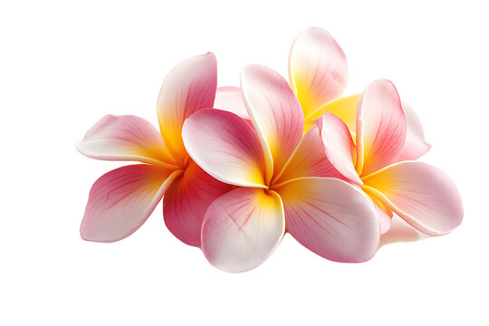 Tropical flowers frangipani (plumeria) isolated on transparent png