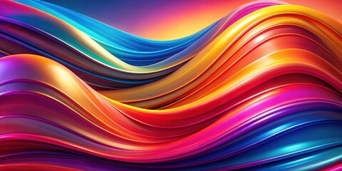 Obraz premium Abstract background with vibrant, fluid wavy shapes , colorful, bright, layers, abstract, design, texture, painting, artistic
