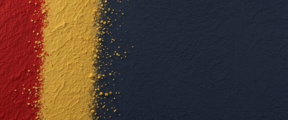 Red, Yellow, and Blue Textured Paper with Scattered Gold Specks