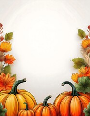Autumn harvest with pumpkins. thanksgiving day background.