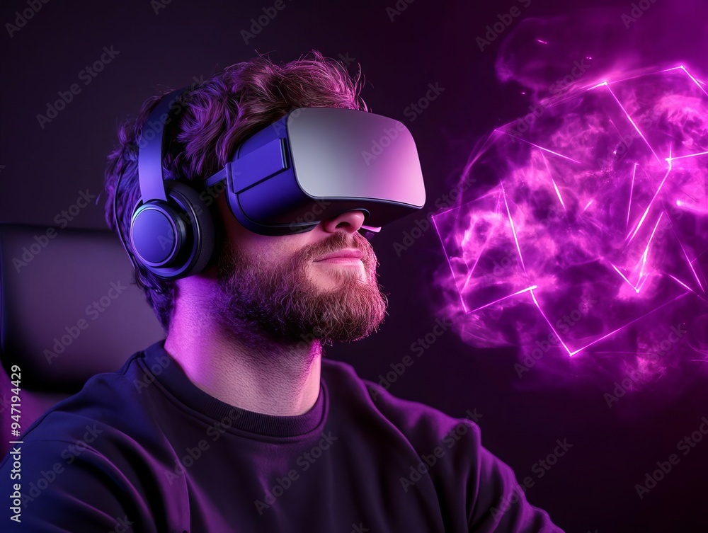 Poster innovative virtual podcast setup featuring layered editing conversations and holographic highlights 