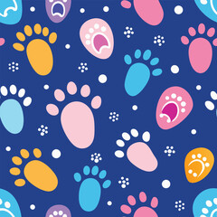 baby footprints seamless vector