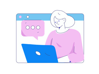 Flat vector illustration of business people operating work scene
