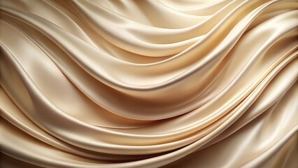 Obraz premium Beige silk wave abstract background , beige, silk, wave, abstract, background, texture, elegant, smooth, luxury, design, artistic
