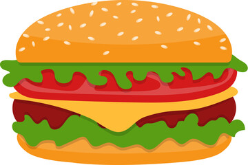 Fast food beef cheese hamburger