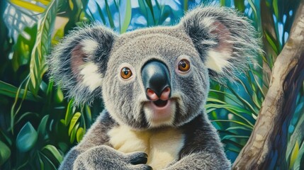 Fototapeta premium Cute Koala Looking at Camera