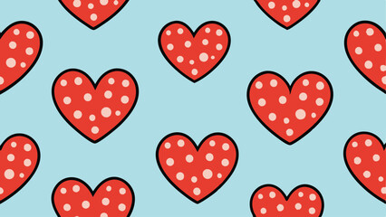 Naklejka premium vector seamless pattern with red hearts. valentines day background