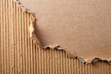 Torn ripped brown cardboard with white background for your presentation background