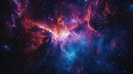 Fototapeta premium Cosmic Nebula with Stars and Galaxies