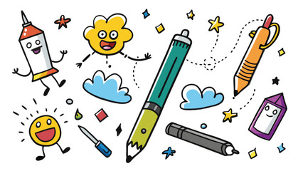 vector illustration of school supplies