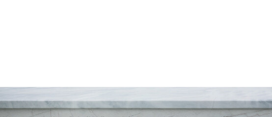 Selective focus.Beautiful texture of Marble top table die cut for  product display and lay out design.isolate