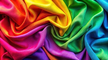 Obraz premium Vibrant coloured cloth fabric with wrinkled texture for background , textile, fabric, vibrant, colourful, wrinkled