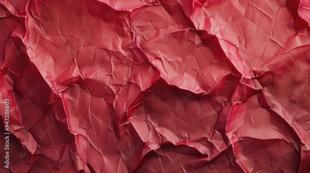 Poster a detailed view of a small piece of red paper, often used for note-taking or as a decorative element