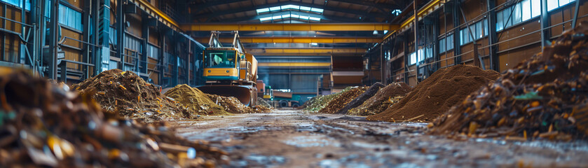Obraz premium Biomass Processing Plant Industrial Interior