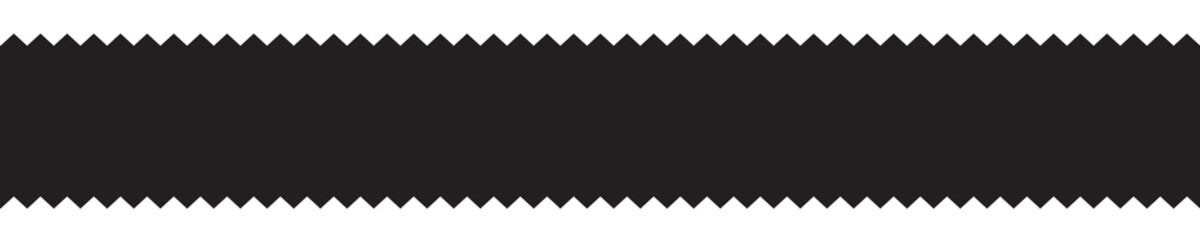 Black straight lines and wavy edges. zigzag edges isolated on transparent background with png