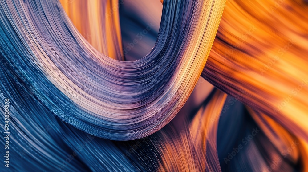 Poster abstract vibrant lines of thin wood on a dynamic futuristic background, creating a colorful and stri