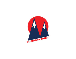 travel logo modern, airplane and mountain