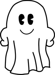 Cute Ghost Halloween slogan retro design t-shirt design. Illustration Halloween card