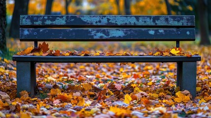 Autumnal Park Bench