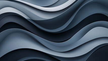 Fototapeta premium Abstract wavy patterns in dark shades of blue and grey create a dynamic visual texture that captures movement in design