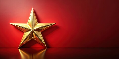 Star object isolated on vibrant red background, star, isolated, red, background, bright, shiny, celestial, decoration