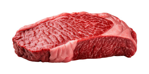 Fresh Raw Beef Steak Isolated on Transparent Background.
