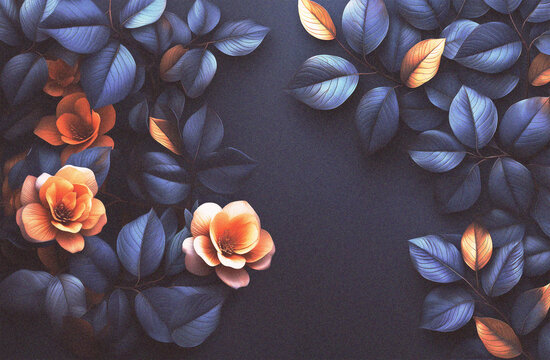 abstract grainy autumnal leaves background, with an elegant and modern feel, a peaceful and calm vibe