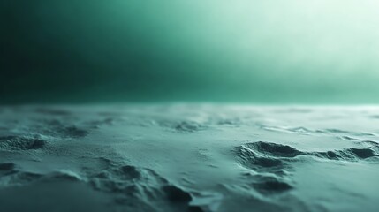 Obraz premium Abstract underwater scene with rock formations, soft gradients of green and blue light, creating a mysterious and tranquil atmosphere.