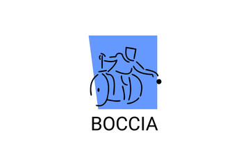 Boccia sport vector line icon. parasport. sport pictogram,athlete playing boccia vector illustration.