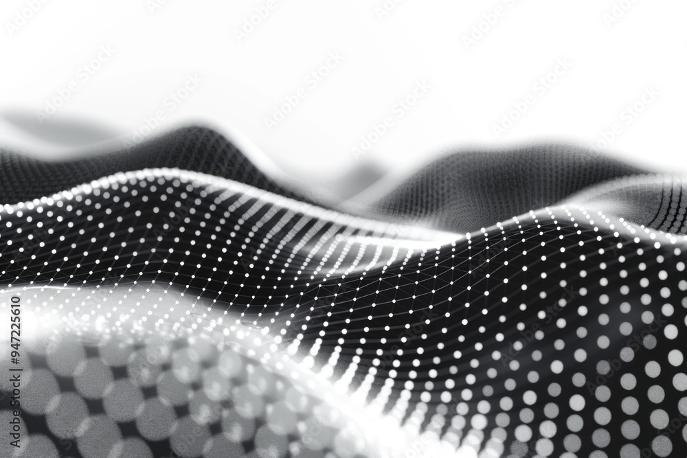 Leinwandbilder a wave of dots in black and white, suitable for use as an abstract design or background