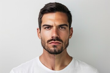 Fototapeta premium A person with facial hair in a casual attire