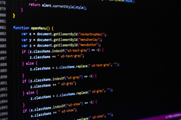 Programming code abstract screen of software developer. Computer script