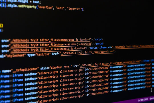 Programming code abstract screen of software developer. Computer script