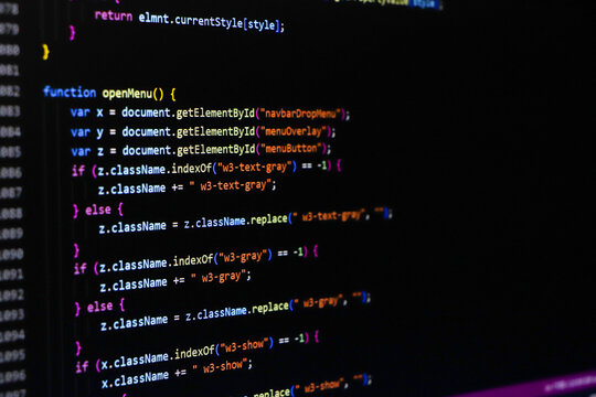 Programming code abstract screen of software developer. Computer script