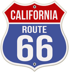 California Route 66 road sign vector illustration