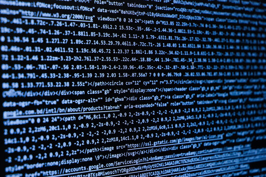 Coding screen, Web developer coding screen