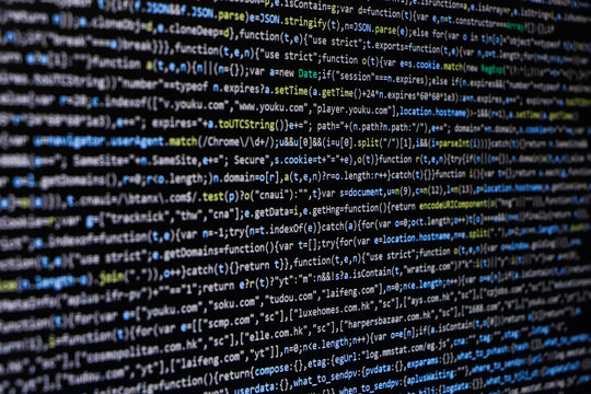 Programming code abstract screen of software developer. Computer script