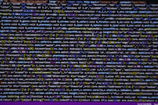 Programming code abstract screen of software developer. Computer script