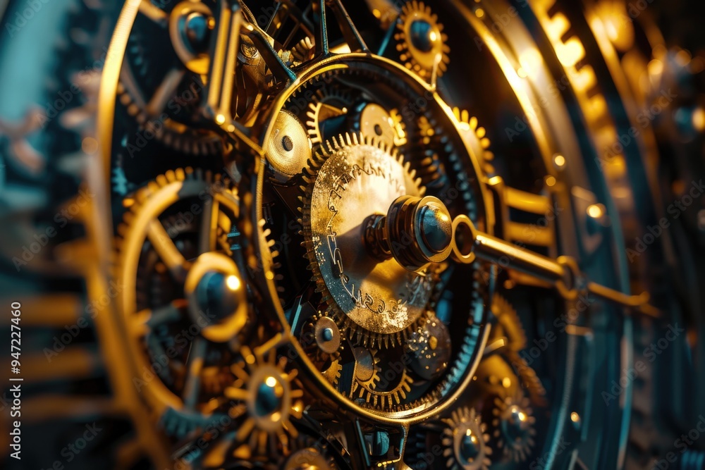 Poster a detailed view of clockwork mechanisms