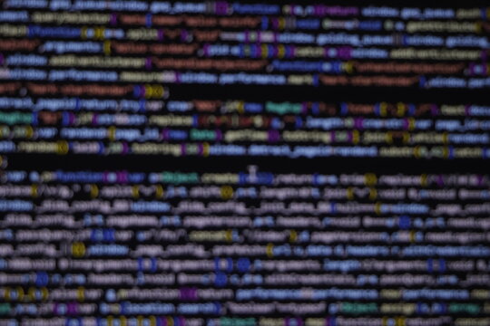 Blurry image of programing coding screen