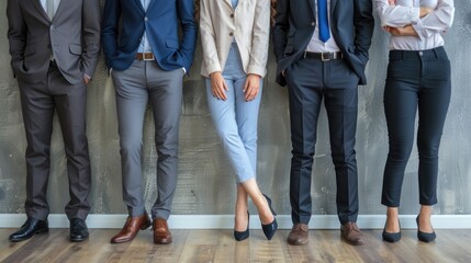 A group of professionals standing side by side, ideal for use in presentations or corporate settings