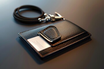 A wallet with a lanyard attached, great for identification or personalization