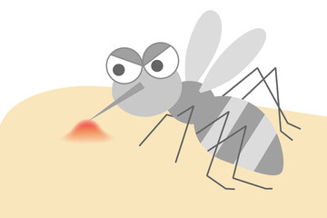 蚊が人を刺すイラスト