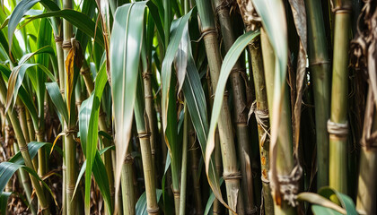 Obraz premium Sugarcane Stalks Close Up Picture
