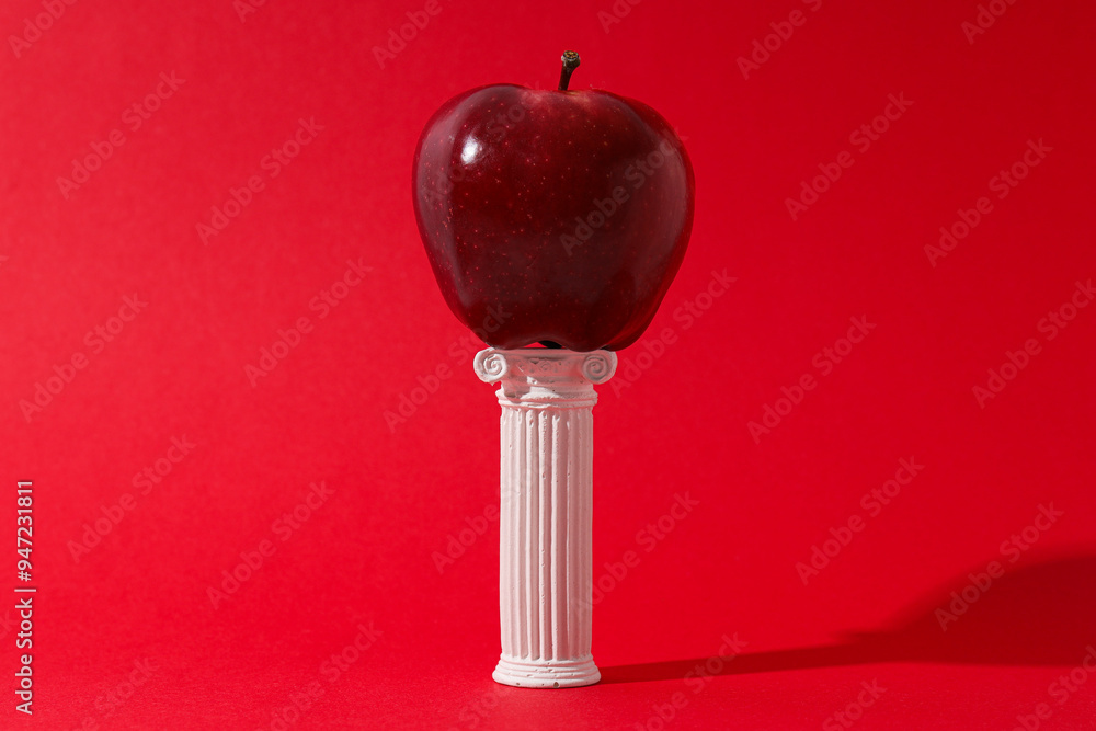 Poster Red apple, concept of fresh and healthy food