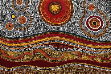 Inspirational Aboriginal Dot Painting Depicting Songs of the Land