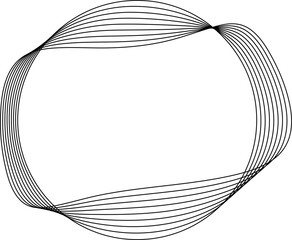 Circle line warped in round frame. Technology element