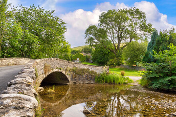 New Bridge, Malham, North Yorkshire - a humped bridge, originally a packhorse bridge, crossing Malham Beck.
