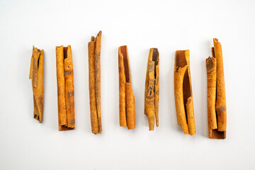 A close up of cinnamon sticks