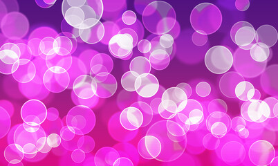 A background with sparkling circles. The design is bright and festive.Pink,,purple.